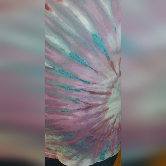 Ice Dyed Tie-dyed T-shirt short sleeves Gray, Pink, Purple, Blue Mix - Picture 4 of 7